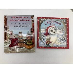 We Wish You A Merry Christmas Hat Mice Owl Animals Hardcover Holiday Book Set